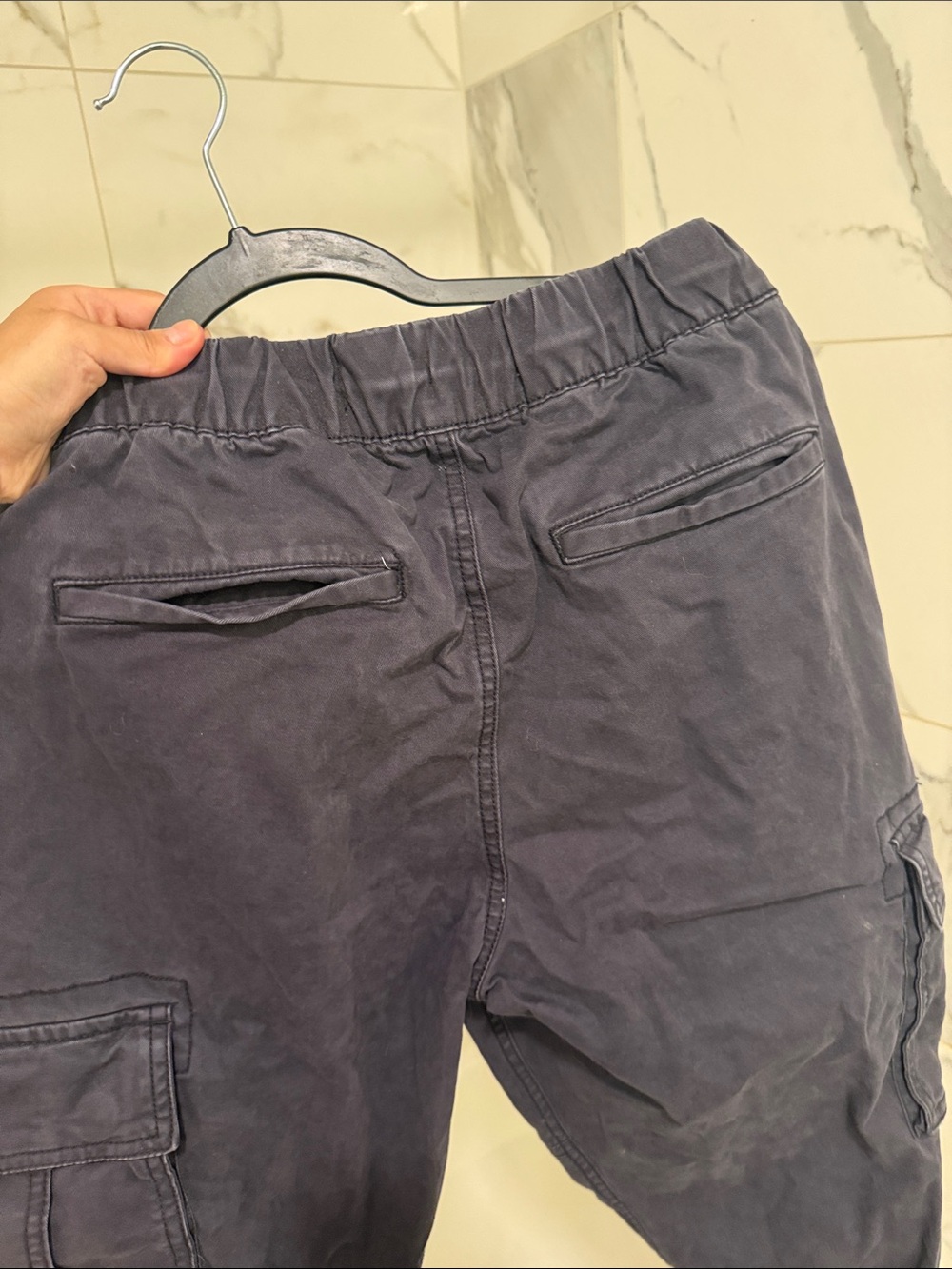 Old Navy Men's Black Cargo Joggers with Utility Pockets - Picture 4 of 4